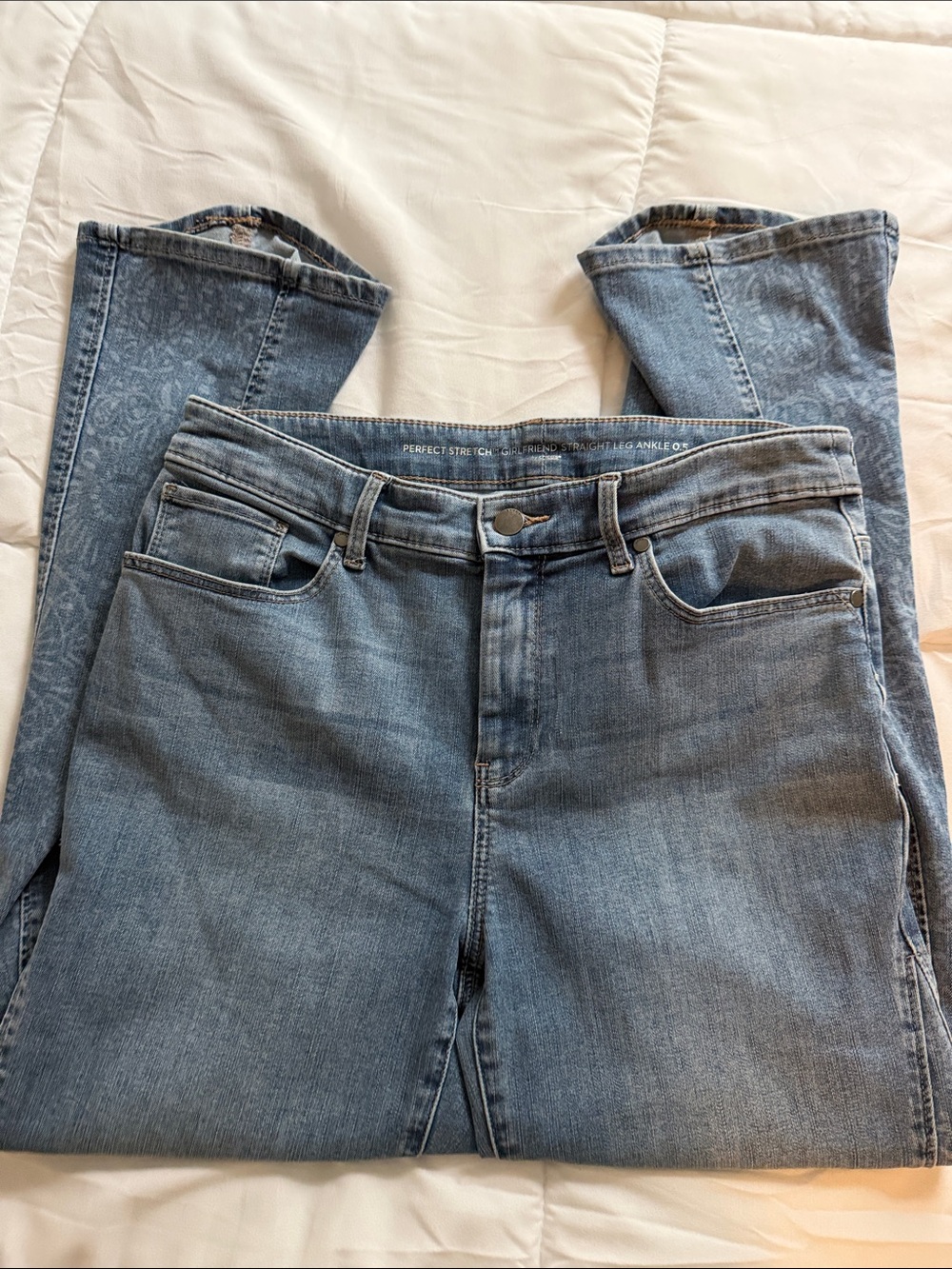 Chico's Girlfriend Straight Leg Ankle Jeans - Medium Blue